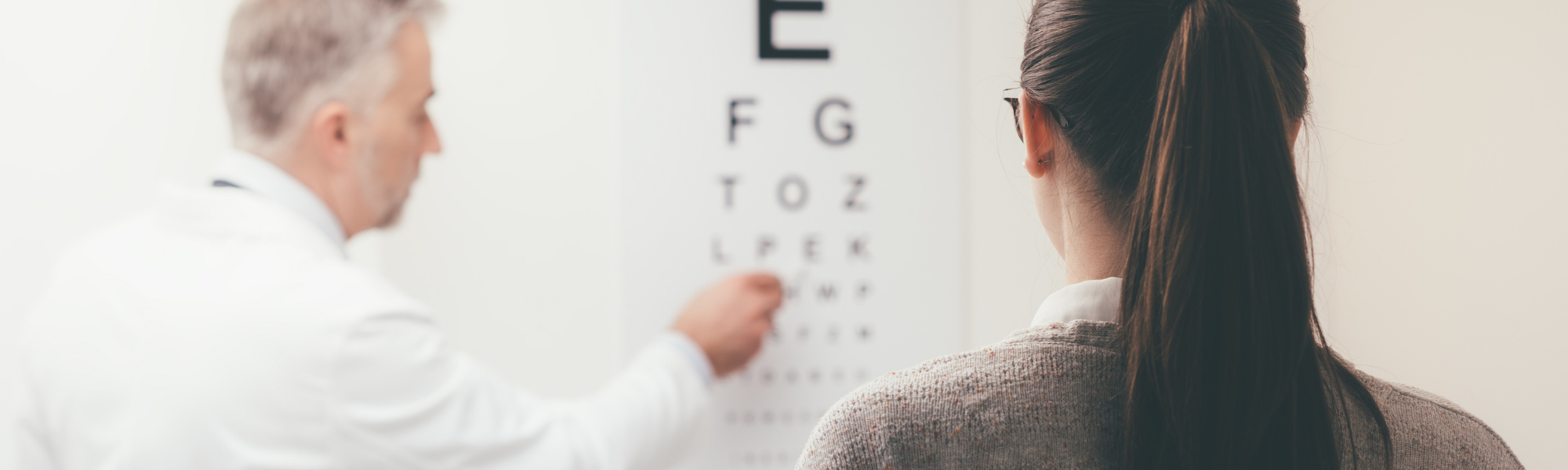 woman having an eye exam 